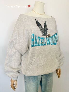 VINTAGE 1995 MISSOURI 'HAZELWOOD' GOLDEN EAGLES DISTRESSED OVERSIZED SWEATSHIRT